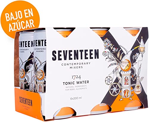 Seventeen Contemporary Mixers Seventeen - 1724 Tonic Water, Baja en Azúcar, 6 latas, 1,2 litros