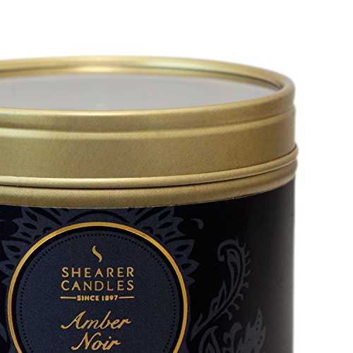 Shearer Candles Victorian Winter SC0491 - Recipiente con Vela perfumada (tamaño pequeño), Color Negro y Dorado