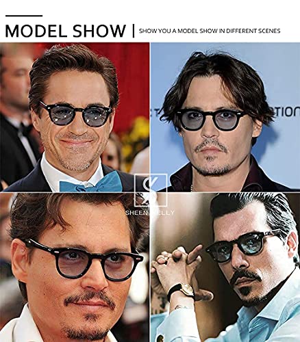 SHEEN KELLY Vintage verano Redondo Gafas de sol Mujeres nerd colorido Gafas Ver a través Gafas De Sol Johnny Depp