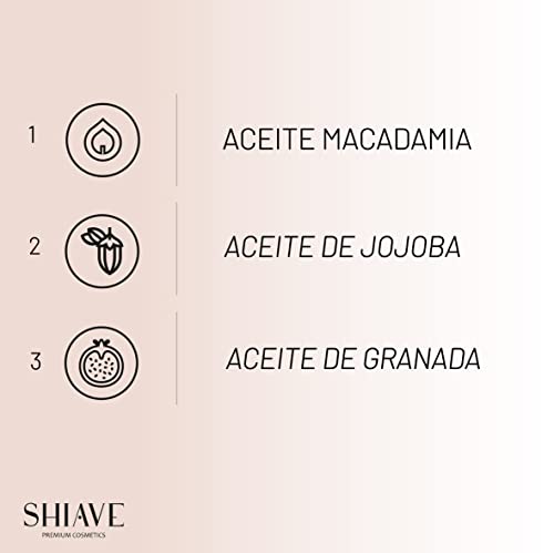 SHIAVE Aceite Premium Facial 3en1 con Aceites de Macadamia, Granada y Jojoba. Nutre, Hidrata y Regenera intensamente tu piel. Efecto GLOW. 100% Vegano, 94% Ingredientes de Origen Natural 30 ml