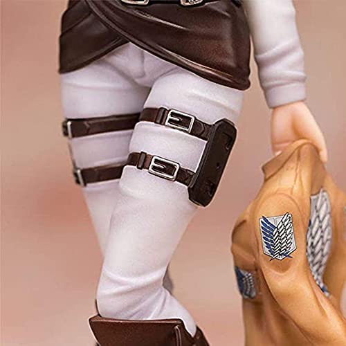 Shingeki no Kyojin - Cinturón de arnés para cosplay de Aot Hookshot Disfraz Scout Recon Corps Correas de cuero PU Anime Eren Hange Zoe Encuesta Traje Traje Japonés Halloween Marrón Blanco