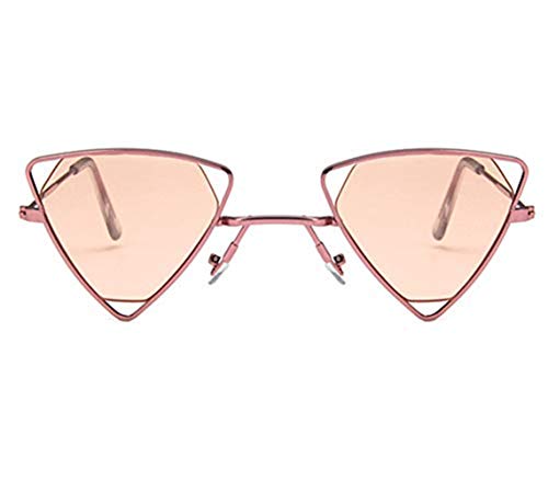 Shiratori Gafas de sol con estilo retro clásicas de moda para mujer 100% protección UV triángulo estilo diseñador rosa