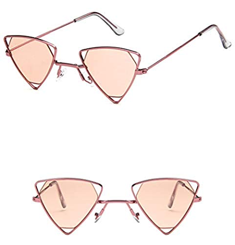 Shiratori Gafas de sol con estilo retro clásicas de moda para mujer 100% protección UV triángulo estilo diseñador rosa