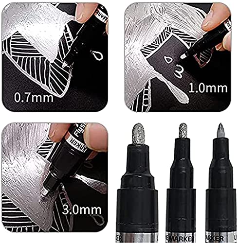 Silver Art Liquid Mirror Chrome Marker, Permanent Quick Dry Diy Highlight Pen, Liquid Chrome Alcohol Paint Pump Marker, Oil-based Paint Marker Pen, Liquid Chrome Marker Set For On Any Surface (1Set)