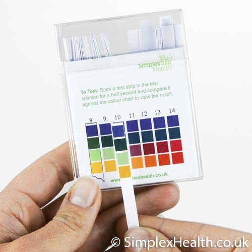 Simplex Health agua TIRAS REACTIVAS DE PH 0-14 AMPLIA GAMA & CUATRO Panel Universal para Ácido Alcalino PRUEBA, 100 strips - mejor que Tornasol Papel