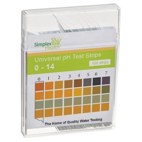 Simplex Health agua TIRAS REACTIVAS DE PH 0-14 AMPLIA GAMA & CUATRO Panel Universal para Ácido Alcalino PRUEBA, 100 strips - mejor que Tornasol Papel