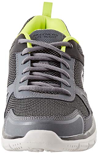 Skechers Track Bucolo, Zapatillas Hombre, Charcoal/Lime, 43 EU