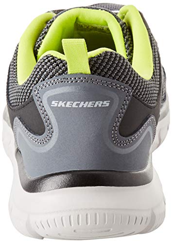 Skechers Track Bucolo, Zapatillas Hombre, Charcoal/Lime, 43 EU