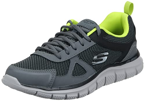 Skechers Track Bucolo, Zapatillas Hombre, Charcoal/Lime, 43 EU