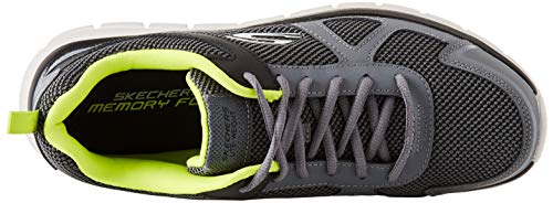 Skechers Track Bucolo, Zapatillas Hombre, Charcoal/Lime, 43 EU