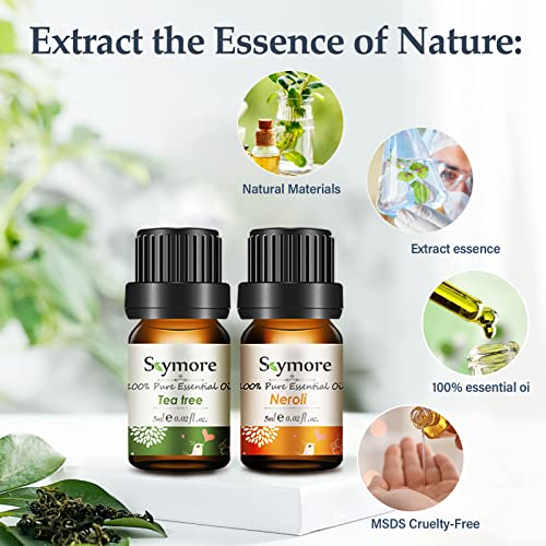 Skymore Aceites Esenciales 100% Natural Aromaterapia Aceite para Difusor Menta, Árbol de Té, Limoncillo, Lavanda, Eucalipto, Naranja Dulce, Romero