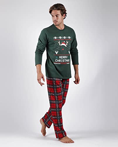 Smiley 55661 - Pijama Navidad Hombre Hombre Color: Verde Talla: Large