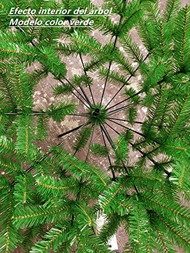 Solagua Árbol de Navidad Verde Artificial Abeto de Hoja Verde Espumillón 120-210cm Arboles C/Soporte Metálico (Verde Brillo, 210cm 668Tips)