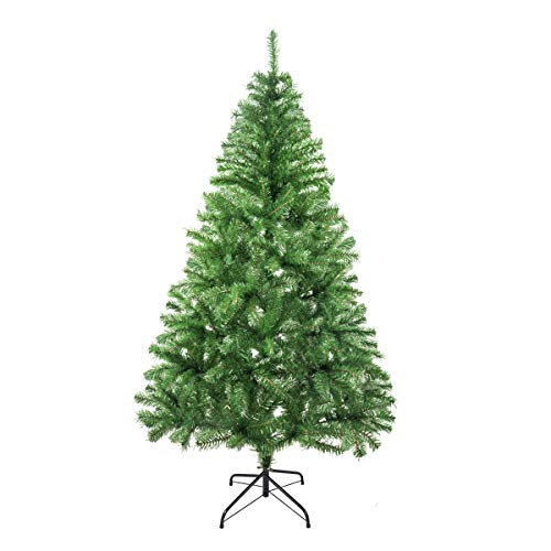 Solagua Árbol de Navidad Verde Artificial Abeto de Hoja Verde Espumillón 120-210cm Arboles C/Soporte Metálico (Verde Brillo, 210cm 668Tips)