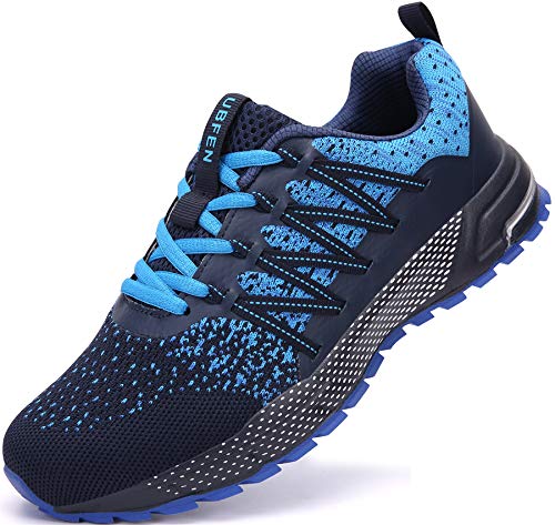SOLLOMENSI Zapatillas de Deporte Hombres Mujer Running Zapatos para Correr Gimnasio Sneakers Deportivas Padel Transpirables Casual Montaña 40 EU H Azul
