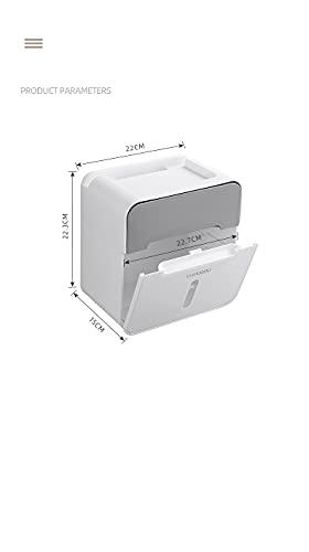 Soporte de Papel higiénico a Prueba de Agua: instalación sin Rendimiento, con función de Almacenamiento, Se Puede Usar en hogares, hoteles y Varios Lugares públicos (Gris, Gris)