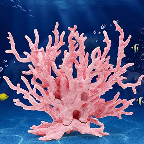 SoundZero 2 Piezas decoración de Coral Artificial para Acuario, Ornamento Artificial de Coral, Coral Planta Ornamento, Decoración Artificial Mar Planta para Acuario Tanque Pescados(Azul + Rosa