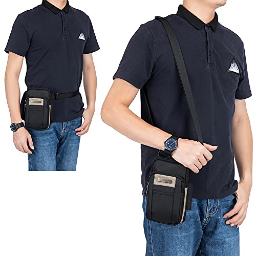 SPAHER Pequeño Riñonera Cinturon Hombre Bandolera Hombre Cintura Mobile Deportiva Riñoneras Bolsa de Cintura Molle EDC Tactical Herramientas Paquete de Bolsa Regalo para Hombre