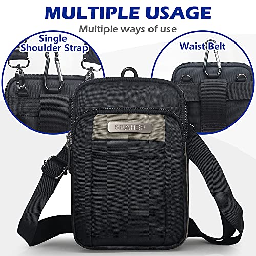 SPAHER Pequeño Riñonera Cinturon Hombre Bandolera Hombre Cintura Mobile Deportiva Riñoneras Bolsa de Cintura Molle EDC Tactical Herramientas Paquete de Bolsa Regalo para Hombre