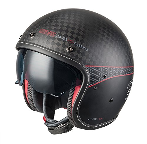 Sparco 0033413LNRRS Casco Cafe Racer, Carbon, L