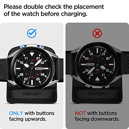 Spigen S352 Compatible con Galaxy Watch 4 Base de Carga/Galaxy Watch 3 Base de Carga/Galaxy Watch Active Base de Carga - Negro