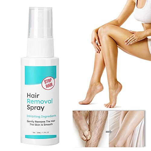 Spray depilatorio, inhibidor de pelo, spray para detener el crecimiento del cabello, inhibidor del crecimiento del cabello, depilatorios corporales, permanente indoloro para hombres, mujeres, piernas