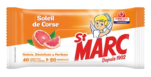 St. Marc - Toallitas perfumadas antibacterianas «Sol de Córcega» - 80 unidades