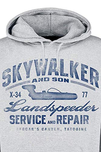 Star Wars Landspeeder Repair - Vintage Hombre Sudadera con Capucha Gris/Melé M