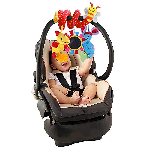 StillCool Juguetes Colgantes Espiral de Animales, Bebé Infantil Cuna Juguete Colgando Sonajeros Espiral para Cuna Cochecito Carrito bebés niños niñas Arrastrar-Colorido