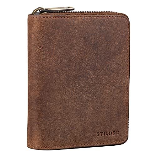 STILORD 'Paris' Monedero Vintage Mujer Cuero Cartera RFID Billetera Tarjetero con NFC Protección Slim Wallet para Damas Bolsillo Pequeño Vera Piel, Color:Torino - marrón