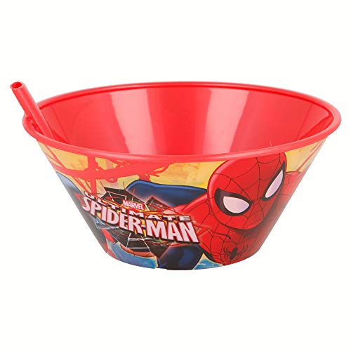 Stor Cuenco Pajita 500 ML. Spiderman Red Webs