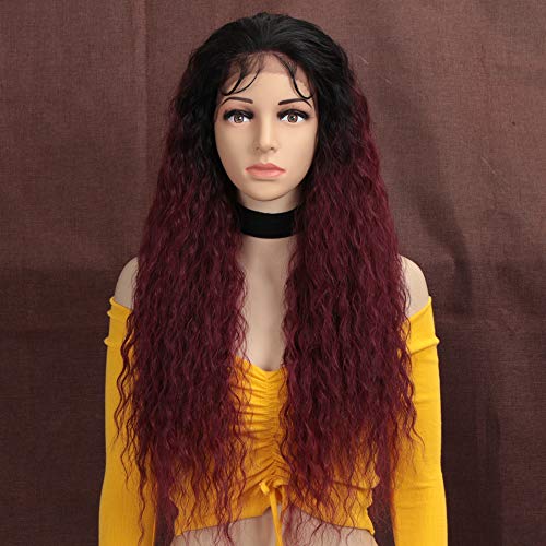 Style Icon Lace Front Wigs Peluca Delantera De Encaje Peluca Sintética Rizada De Encaje De 13x4 Con Pelo De Bebé Peluca Para Mujeres Fibra Resistente Al Calor 28”/71cm