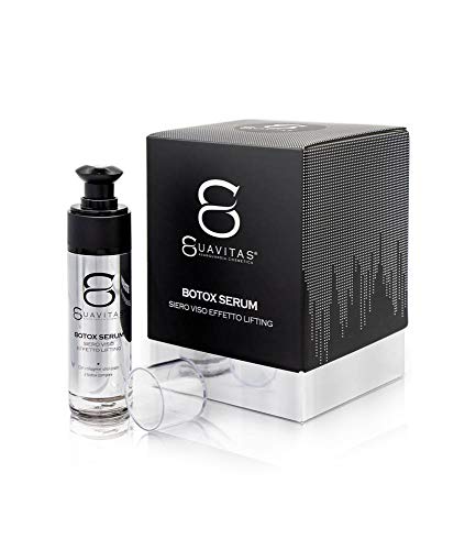 Suavitas Botox Serum - Sérum Rostro y Cuello Antiarrugas Efecto Tensor, con Aloe, Botox Complex e Colágeno para un Efecto Lifting Inmediato, Antiedad, Redensificante, Nutriente, Hidratante - 30 ml