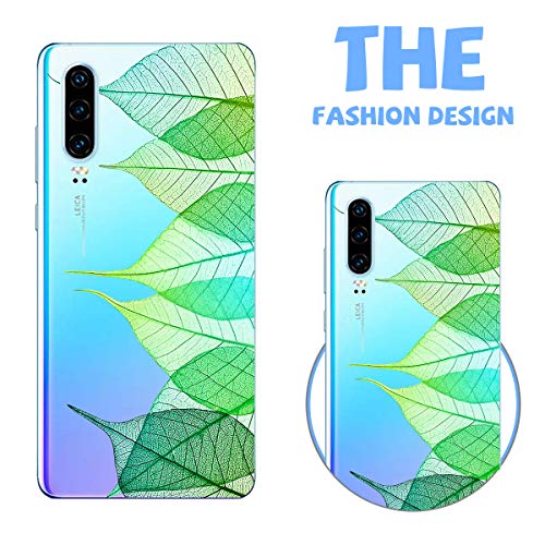 Suhctup Compatible con Huawei P20 Lite 2018/Nova 3E Funda Flor de TPU Transparente Diseño de Flores Patrón Cárcasa Ultra Fina Suave con Dibujos Claro Silicona Antigolpes Proteccion Caso（A14）