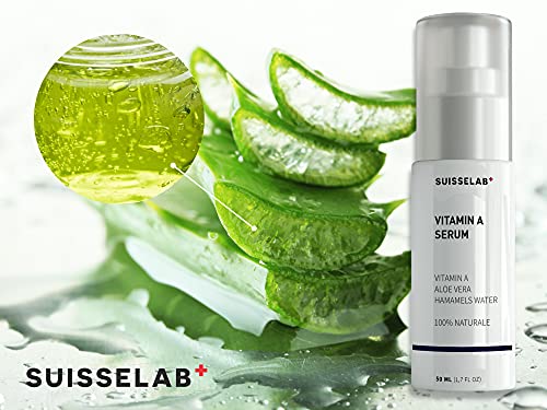 Suisse Lab - SUERO VITAMINA A Retinol, Áloe Vera, Vitamina C - Para Cara, Cuello y Contorno de ojos - Antimanchas, Antiarrugas y Antiacné - 100% Natural - 50ml