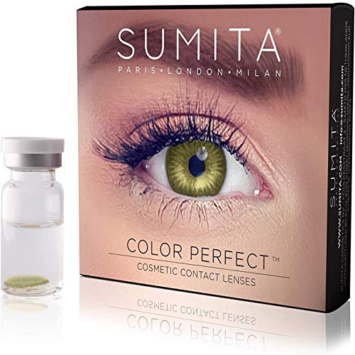 SUMITA Color Perfect (Verde), Lentes de contacto de color, lentes de contacto mensuales, suaves, vida útil de 1 mes, proteja sus ojos de los rayos UV, sin receta, hecho en Corea, diseño italiano