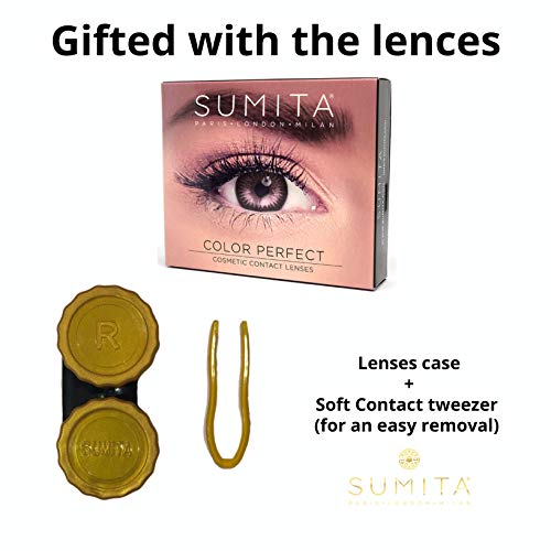 SUMITA Color Perfect (Verde), Lentes de contacto de color, lentes de contacto mensuales, suaves, vida útil de 1 mes, proteja sus ojos de los rayos UV, sin receta, hecho en Corea, diseño italiano