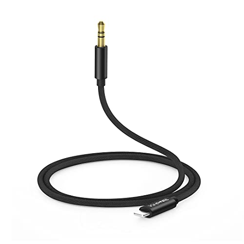 sunshot Cable de Audio AUX de Coche actualizado para iPhone 7 8 X XS MAX XR, Accesorios de Cable Auxiliar Premium de 3.5 mm para iPhone, iPad, iPod Home/Car Stereo, Altavoces, Auriculares (Negro)