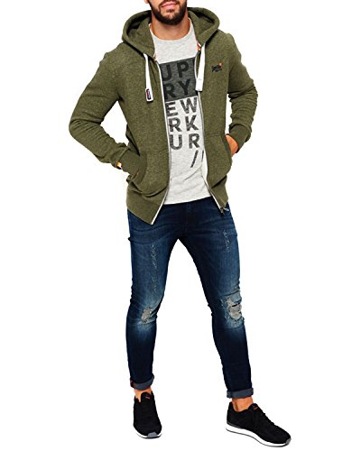 Superdry M20002APF5 suéter, Verde (Fern Green Grit), (Talla del Fabricante: Small) para Hombre