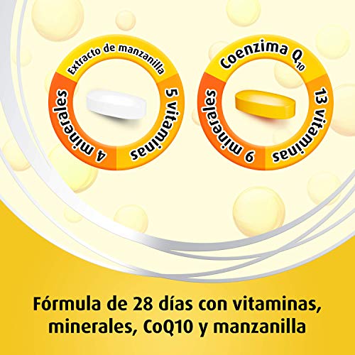 Supradyn Activo Mujer Multivitaminas con Vitaminas, Minerales, Coenzima Q10 y Manzanilla, una Ayuda de Energía y Vitalidad durante el Ciclo de la Mujer, Sin Gluten y Lactosa, 21 + 7 Comprimidos