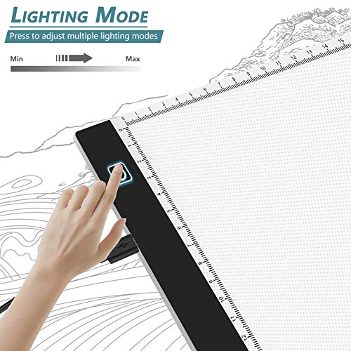 Suranew Mesa de Luz para Calcar, LED Tableta de Luz Dibujo A4 de Iluminación de la Caja de Alimentación Micro USB Ideal para Animacion Tatoo Dibuja