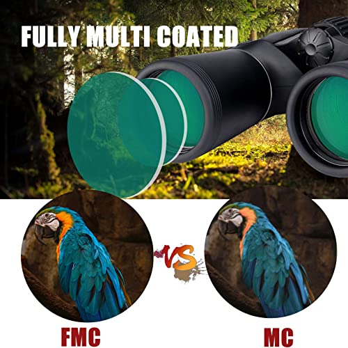 Svbony SV206 Prismaticos, 10x50 Prismaticos para Adultos, HD FMC Lens Bak4 Porro Prism Binoculares Impermeable Estuche de Transporte para Observación de Aves, Estrellas, Luna, Safari