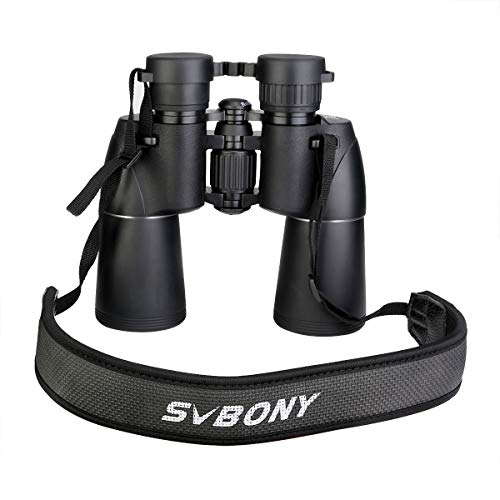 Svbony SV206 Prismaticos, 10x50 Prismaticos para Adultos, HD FMC Lens Bak4 Porro Prism Binoculares Impermeable Estuche de Transporte para Observación de Aves, Estrellas, Luna, Safari