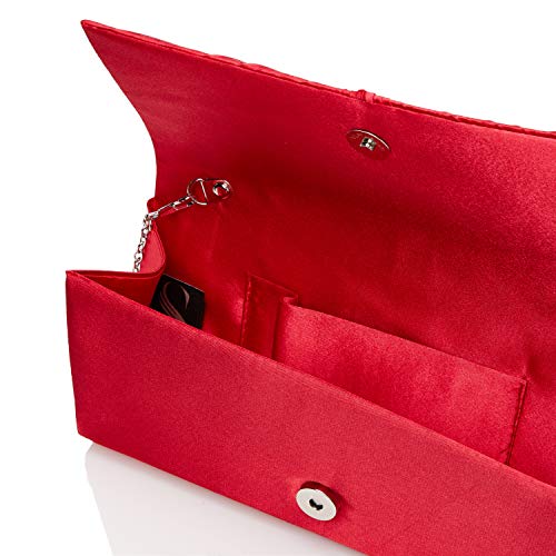 SwankySwans Chloe, Bolsa de Embrague para Mujer, Red, Medium