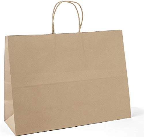 Switory Bolsa de papel Kraft de 25 piezas con asas, bolsa grande de regalo de compras marrón de 40x15x30cm con asas retorcidas para fiesta, embalaje, personalización, transporte, venta al por menor