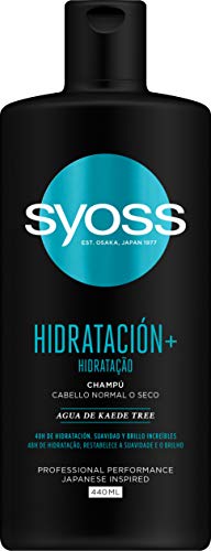 Syoss - Champú para pelo normal o seco - Hidratación+ - 6uds de 440Ml (2.640ml) – 48h de hidratación. Suavidad y brillo increíbles - Cabello como recién salido de la peluquería