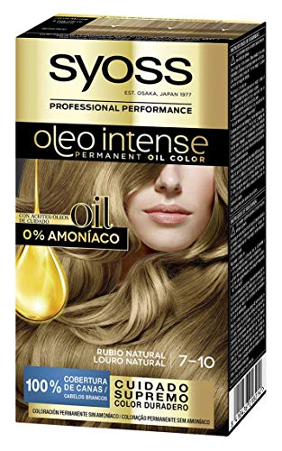 Syoss - Oleo Intense Coloración Permanente Sin Amoníaco - Tono 7.10 Rubio Natural - 2 uds