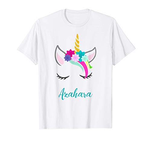 T-Shirt Personalizada Nombre Azahara Unicornio Camiseta