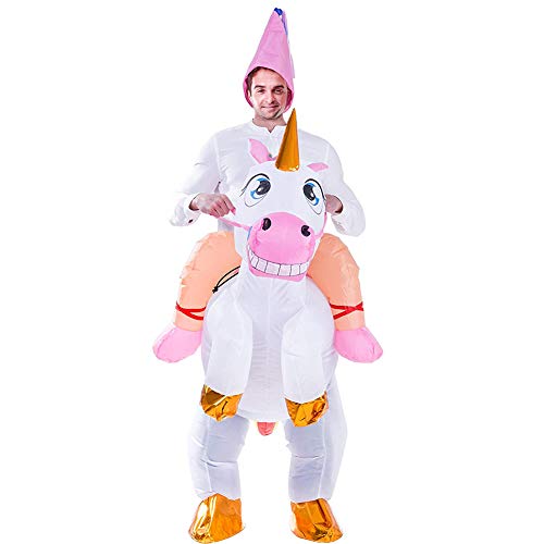 Tacobear Disfraz Inflable De Unicornio Traje De Cosplay Fiesta para Adulto Disfraz Hinchable de Halloween Caballo Hinchable Disfraz Unicornio Hinchable Disfraz con Sombrero