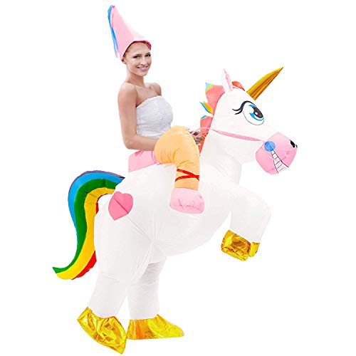 Tacobear Disfraz Inflable De Unicornio Traje De Cosplay Fiesta para Adulto Disfraz Hinchable de Halloween Caballo Hinchable Disfraz Unicornio Hinchable Disfraz con Sombrero